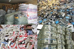 تصویر از سیگار، موبایل و پوشاک بیشترین حجم کالای قاچاق