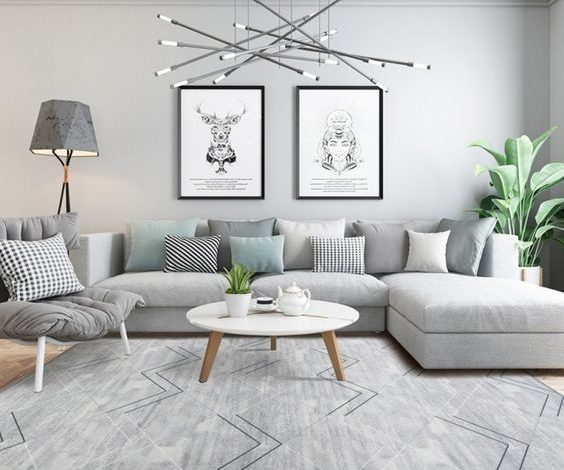 Nordic geometry carpet Bottom: Non-woven +Anti-slip Fabric Material: Crystal velvet Scene